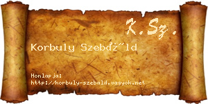 Korbuly Szebáld névjegykártya